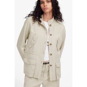 NEW Madewell Cinched Utility Jacket in Italian Linen Twill Women Size L